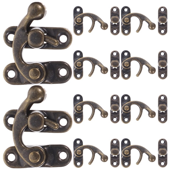 Luxshiny 10Pcs Retro Metal Box Clasp Latch Hook for Antique Jewelry Case and Wooden Chest