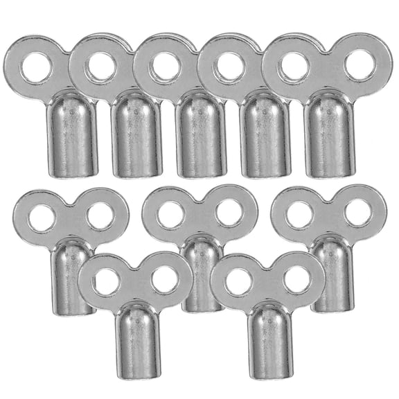 Luxshiny 10Pcs Silver Square Radiator Bleed Valve Key for Homeowners in Valve Adjustment 10.4X0.91X0.35in