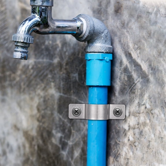 Luxshiny 10Pcs Silver Stainless Steel U Shaped Pipe Holder Brackets with Dual Holes for Easy Installation