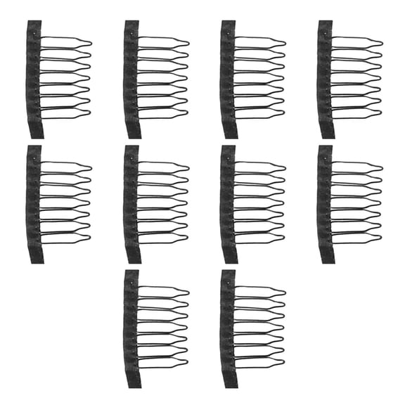 Luxshiny 10Pcs Steel Tooth Wig Clip for Caps Black Net Comb Clip Durable and Easy to Sew