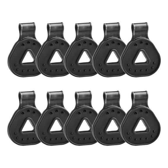 Luxshiny Black Plastic Tarp Tent Clips for Canopy and Sunshade Attachment 10 Pack
