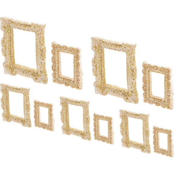 Luxshiny 10Pcs Tiny Antique Photo Frame Ornaments Assorted Color for Decoration