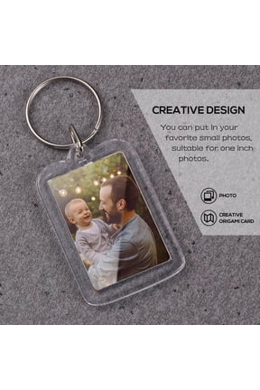 Photo Frame Keychain with Blank Insert for Hanging Keys - 10Pcs