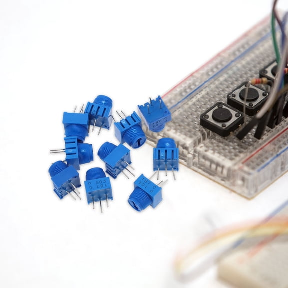 Luxshiny 10Pcs Trim Potentiometer Set Blue Plastic Iron for Circuit Boards