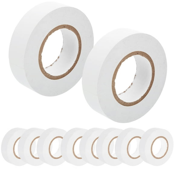 Luxshiny 10Pcs White Electrical Tape Roll for Electrician Use with Low Friction PVC Material