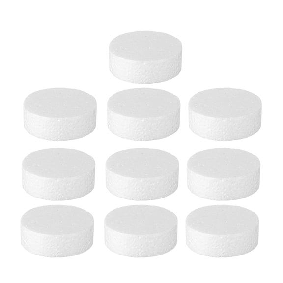 Luxshiny 10Pcs White Foam Craft Discs Reusable Polystyrene Circles for Floral Arrangements and DIY Projects