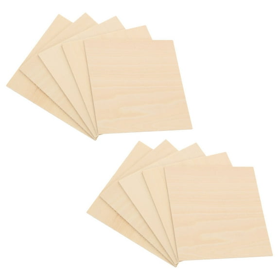 Luxshiny Unfinished Wood Planks for Crafts, Beige Basswood Sheets, 10Pcs