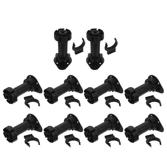 Luxshiny 10 Sets Black Plastic Adjustable Toe Kick Clips for Kitchen Cabinets, Secure and Invisible Cabinet Support Hardware