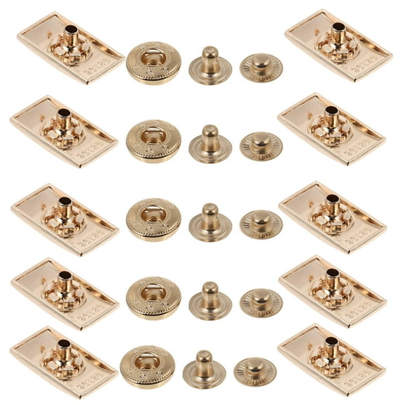 Luxshiny 10Sets Lightweight Golden Snap Fastener Zinc Alloy for Coat Decorative and Garment Accessories