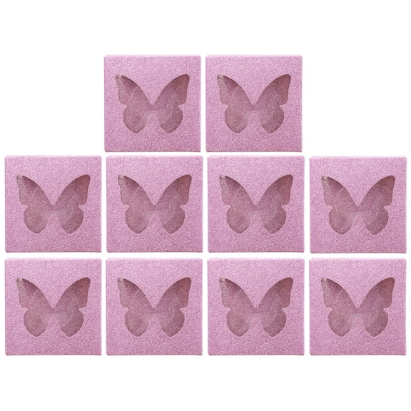 Luxshiny 10Sets Pink Eyelash Organizer Boxes with Creative for Makeup Storage