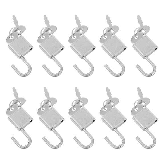 Luxshiny 10 Sets Small Metal Padlocks with Keys for Travel Suitcases, Backpacks, Lockboxes, and Secure Storage