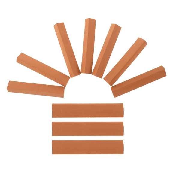 Luxshiny Dark Red Craft Building Model Blocks, Durable Pottery Clay for Versatile Decor and Imagination 10Pcs