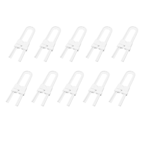 Luxshiny White ABS U Shaped Proof Lock for Cabinet Doors Safety 10pcs
