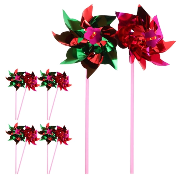 Luxshiny Set of 10 Kid Pinwheel Toys with Plastic Simple Design, Perfect for Outdoor Playtime Fun