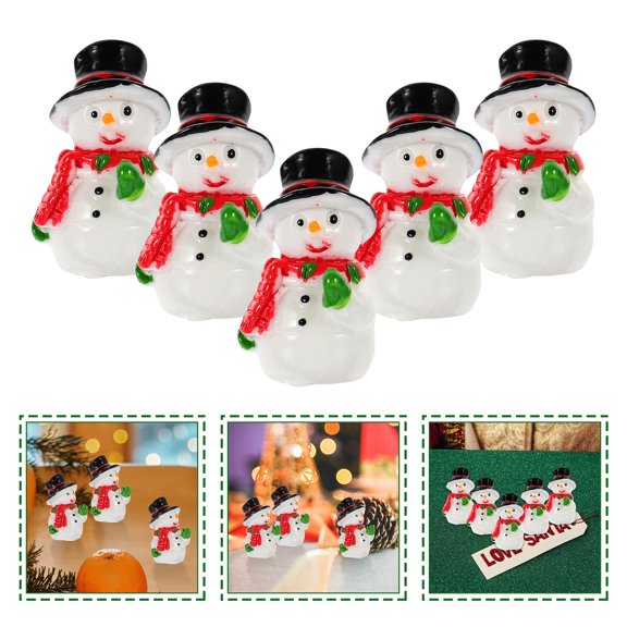 Luxshiny Snowman Figurine Resin Multi 10Pcs Home Decoration Diy Accessory