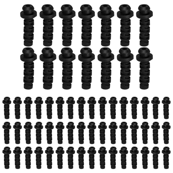 Luxshiny 10-Pack Black ABS Cord Protectors with Strain Relief for Wire and User Safety