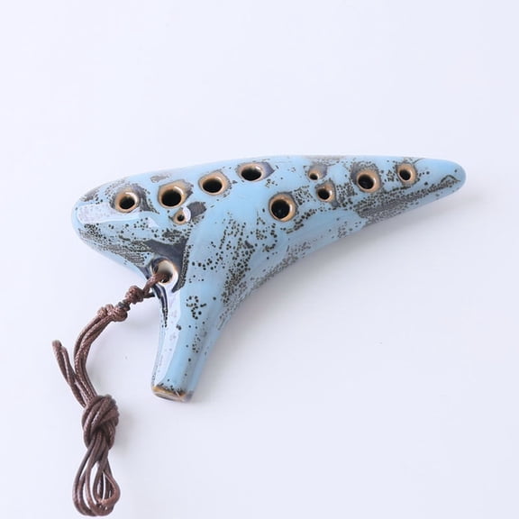 Luxshiny 12 Hole Ceramic Ocarina Flute Multi Color with Sensitive Sound and Comfortable Hold