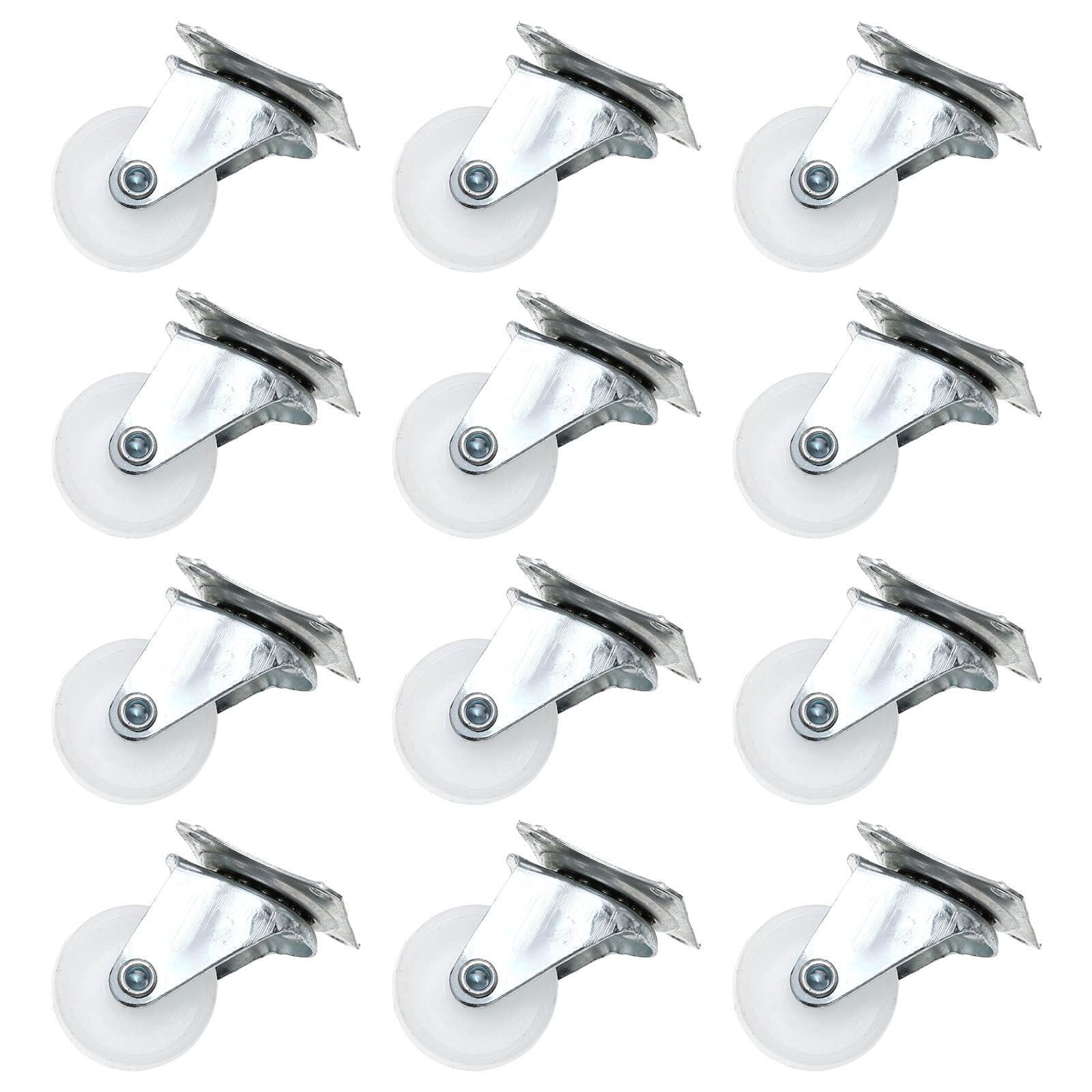 Luxshiny 12-Pack White Cold Rolled Steel Replacement Roller Wheels ...