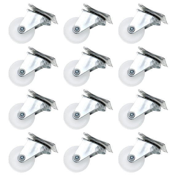 Luxshiny 12-Pack White Cold Rolled Steel Replacement Roller Wheels ...