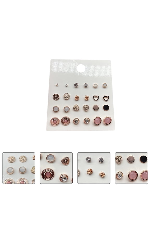 12 Pairs Dainty Earrings Ear Jewelry Assorted Color Baroque Style Design for Women Jewelry Parties New Year