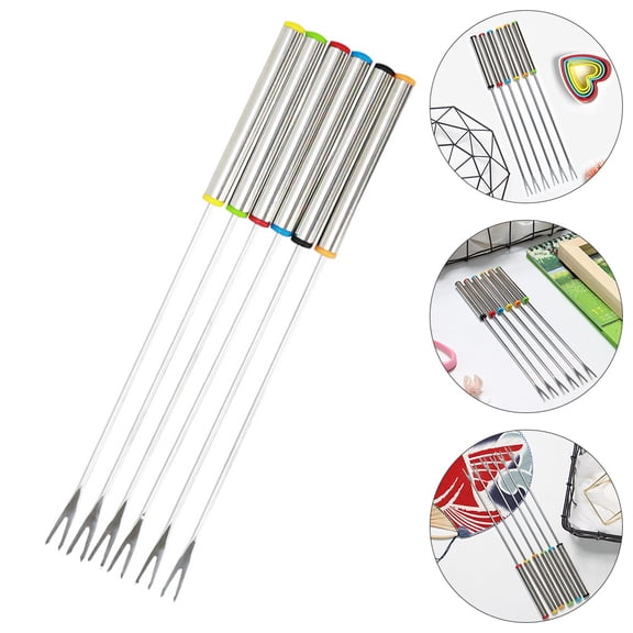 Luxshiny Set of 12 Stainless Steel Fruit Forks for Outdoor Camping, Roast Marshmallows, Picnic, Tableware Essentials