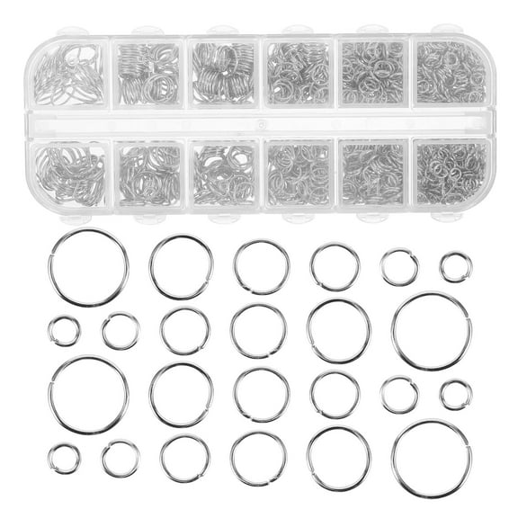 Luxshiny 1200 Pcs Silver Metal Rings for Crafts Connecting Jewelry Findings and Hand Crafts Accessories