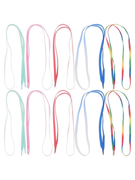 Assorted Color Flat Shoe Straps, Durable and Decorative, 5Pairs