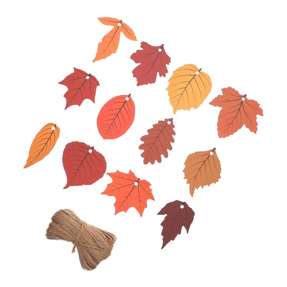 Luxshiny 120Pcs Hanging Maple Leaves Orange Props for Autumn Wedding and Shop Bar Decoration