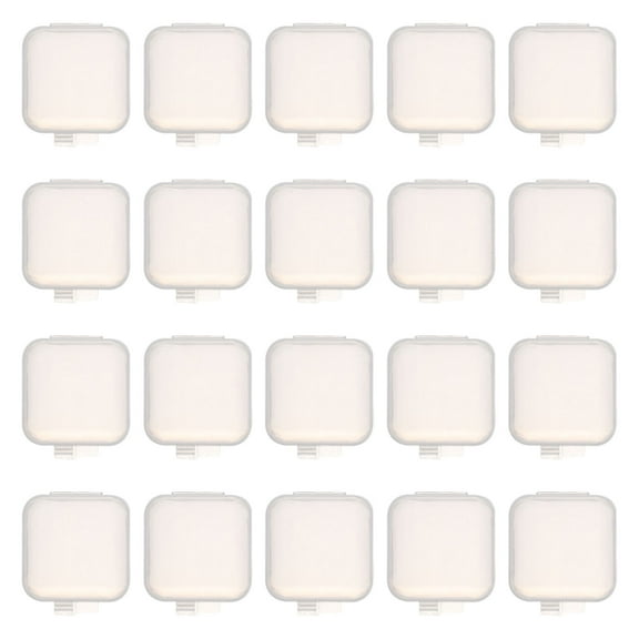 Luxshiny 120Pcs Small Organizer Box Clear Plastic Bin with Lid for Rings Earrings and Pills