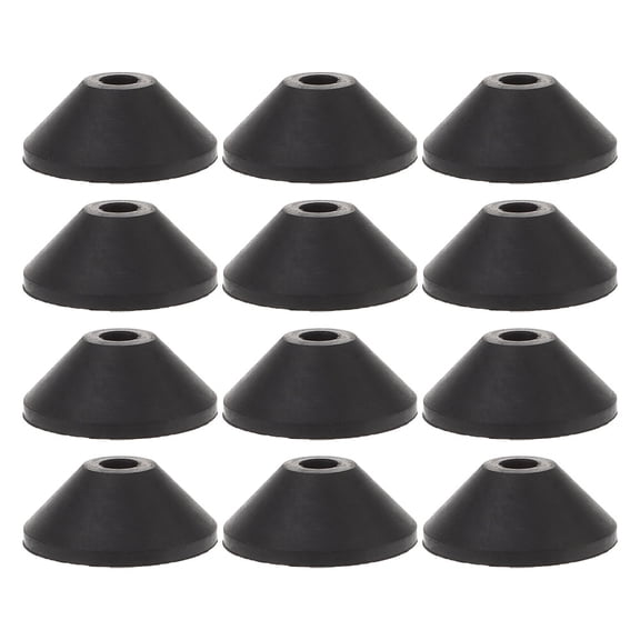 Luxshiny 12Pcs Black Tapered Conical Rubber Washers for Toilet Tank Bolt Sealing and Maintenance Repair