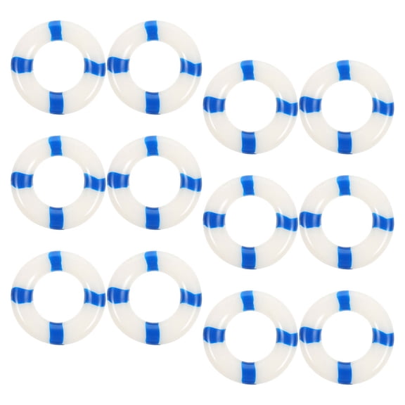 Luxshiny Compact Micro Landscape Swim Rings Blue Resin Versatile Decor 12Pcs