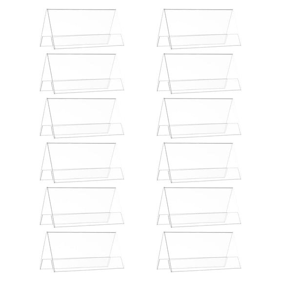Luxshiny 12Pcs Clear Desk Name Plate Holder Double Sided Sign Frame for Workspaces