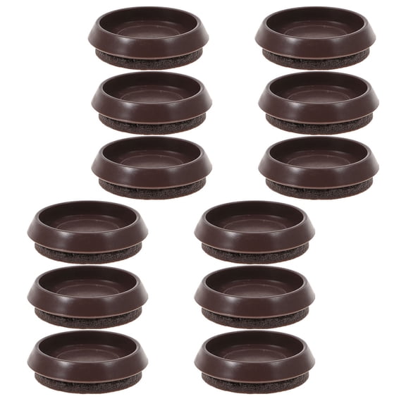 Luxshiny 12Pcs Felt Furniture Pads Chair Stoppers Non Slip Furniture Caster Cups Light Brown