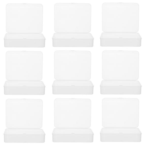 Luxshiny 12Pcs Hardware Storage Box Transparent Plastic Organizing Small Items Desktop Organization