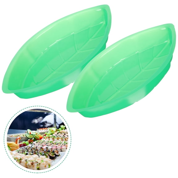 Luxshiny 12Pcs Leaf Shape Portable Snack Tray Anti Skid Dessert Plate for Kitchen and Living Room