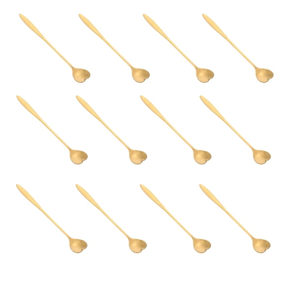 Luxshiny 12Pcs Long Handle Spoons Stainless Steel Coffee Stirring Coffee Lovers