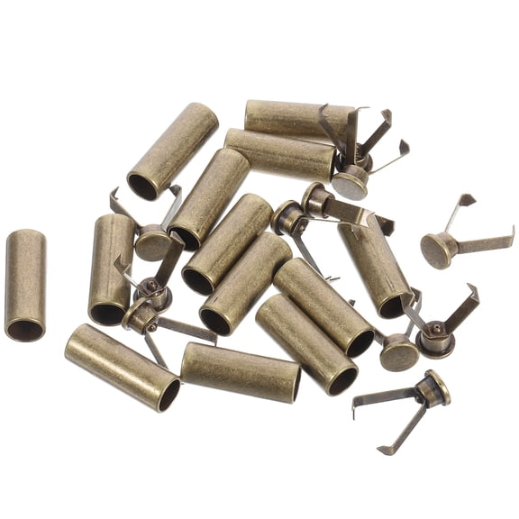 Luxshiny 12-Pack Olive Green Metal Cord End Stoppers Drawstring Tips for Hoodies, Jackets, Clothing Accessories