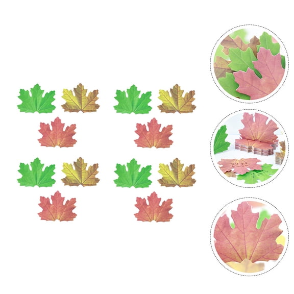 Luxshiny 12Pcs Sticky Memo Pads Maple Leaf Design Paper Material