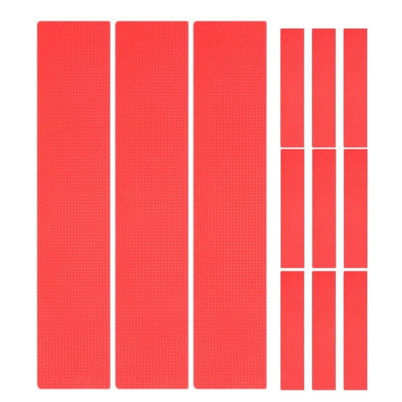 Luxshiny 12Pcs Red Flat Soccer Field Marker Durable Rectangular Boundary Mat for Outdoor Use