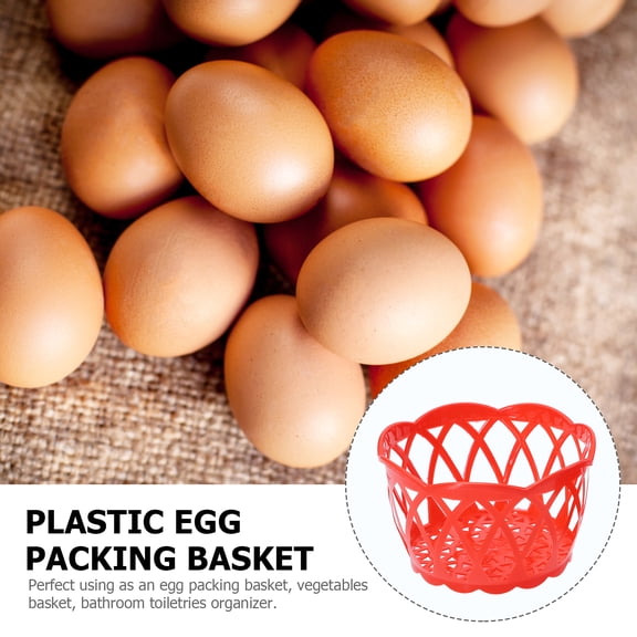 Luxshiny 12Pcs Red Plastic Storage Basket Portable Hollow-Out Design for Household Use
