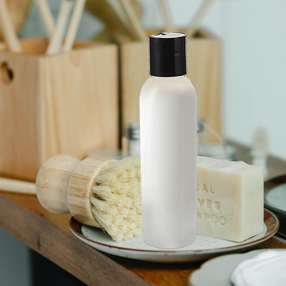 Luxshiny 12Pcs Refillable Empty Bottles with Disc Caps for Shower Gel Lotion Travel Use