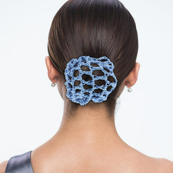 Luxshiny 12Pcs Reusable Lace Bun Hair Nets for Ballet Dance Skating and Professional Use