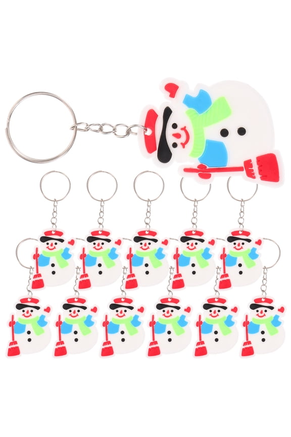 12-Pack Santa Claus Keychains Assorted Colors Christmas Decorations Party Favors Holiday Pendant Charms