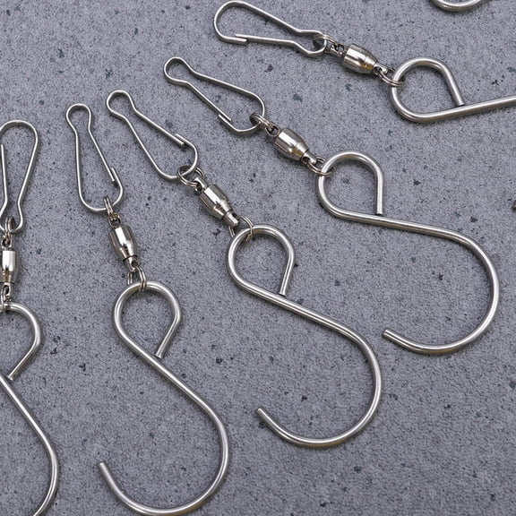 Luxshiny 12Pcs Silver Stainless Steel S Shape Hooks for Hanging Wind Socks Bell Clips and Organizing