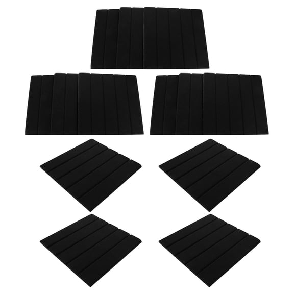 Luxshiny 12Pcs Soundproof Wall Panels Black Polyethylene for Conference Rooms and Recording Studios