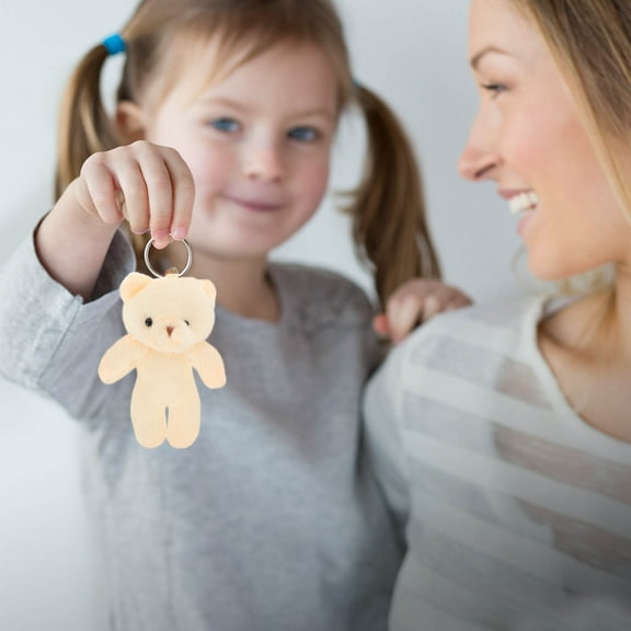 Luxshiny 12Pcs Lovely Bear Figurines Durable DIY Decor for Friends Handbag Decor Light Yellow