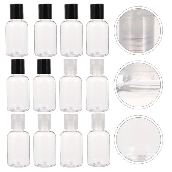 Luxshiny 12pcs Simple Design Portable Travel Bottles Makeup Travel Containers White