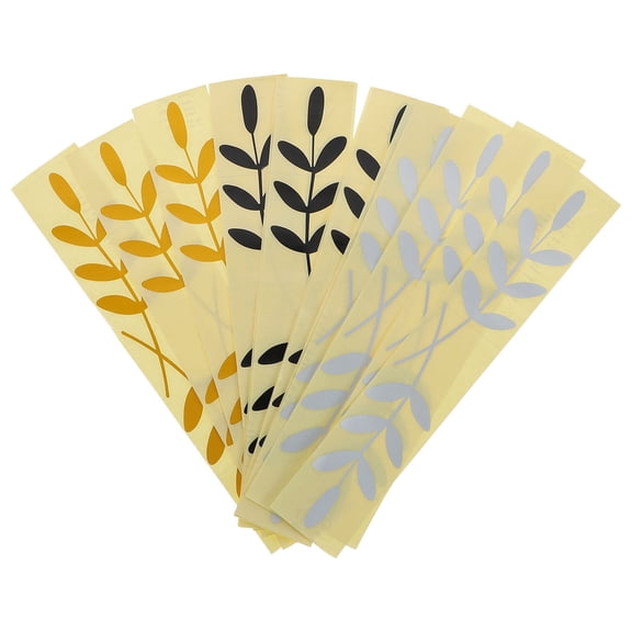 Luxshiny 15Pcs Leaves Pattern Reflective Mailbox Stickers Assorted Color for Indoor and Outdoor Use