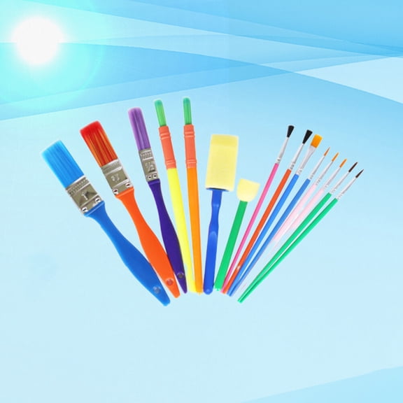 Luxshiny 15Pcs Assorted Color Sponge Painting Kit for Artistic Patterns and Craft Designs