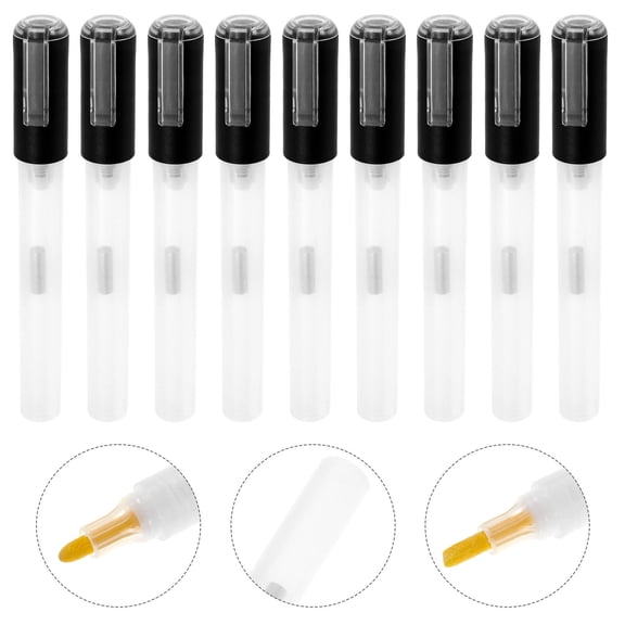 Luxshiny 15Pcs Blank Refillable Paint Markers with Durable Fine Tip and Oblique Head for Creative Drawing